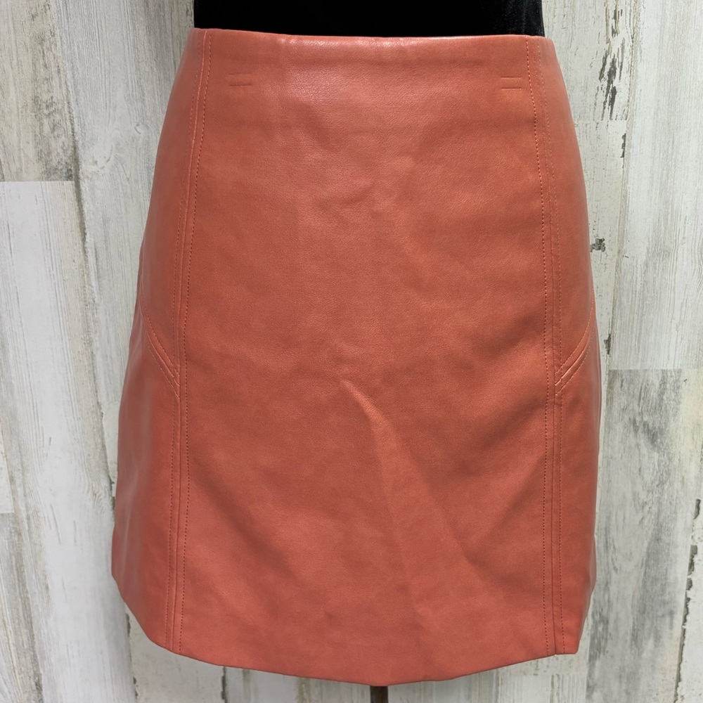 Bagatelle Cognac Brown Vegan Leather Skirt